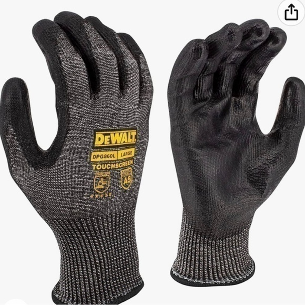 DEWALT DPG860 cut protection level A5 PU Touchscreen glove size xl